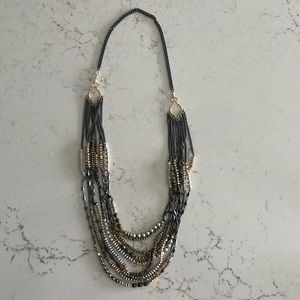 Stella and Dot gun metal long necklace